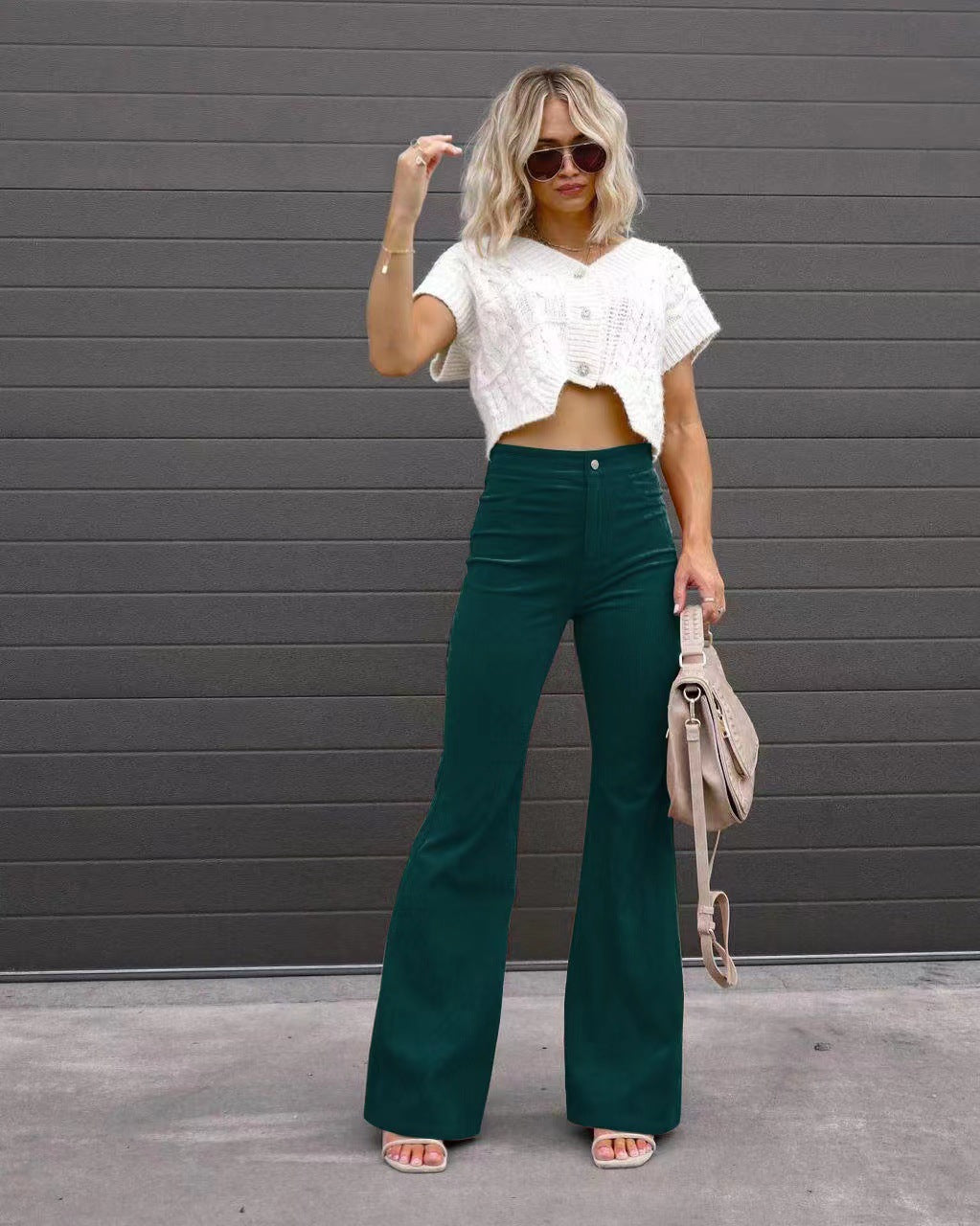 VELVET FLARE PANTS