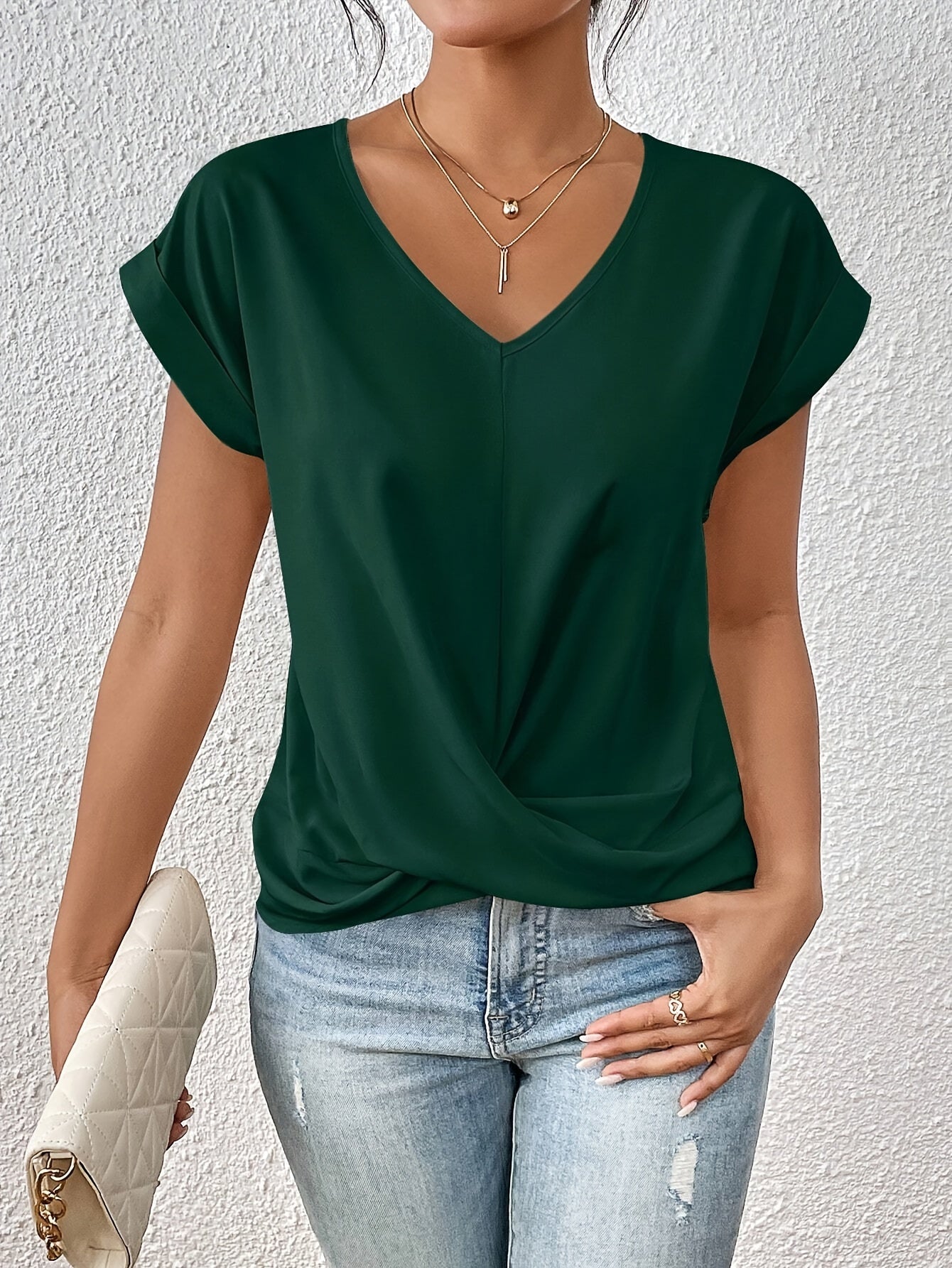 Evelina  | Avslappnad t-shirt med sweetheart-ringning