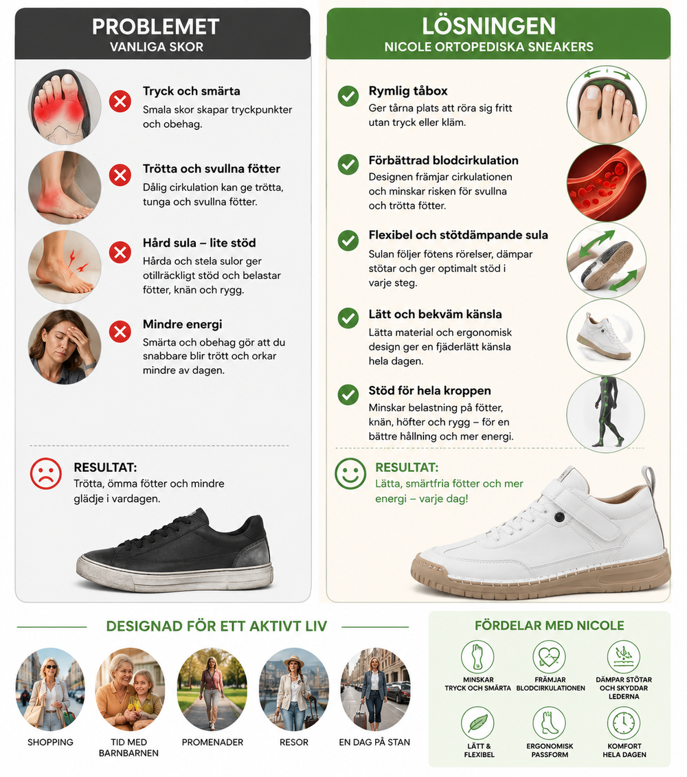 Nicole™ | Ortopediska damsneakers
