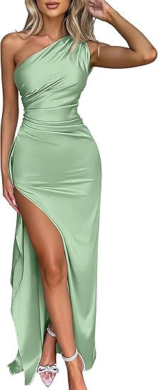 LUX SATIN SLIT DRESS