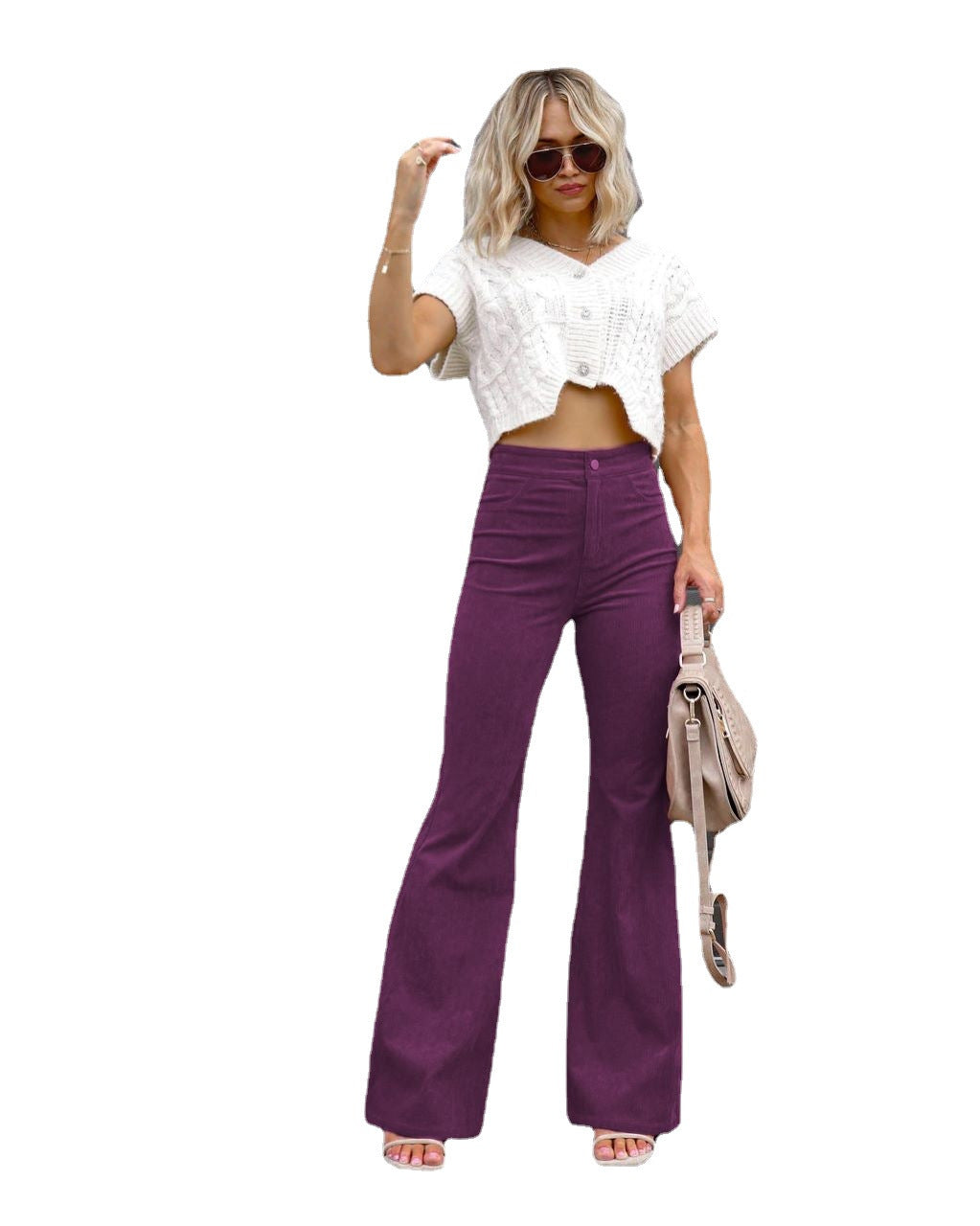 VELVET FLARE PANTS