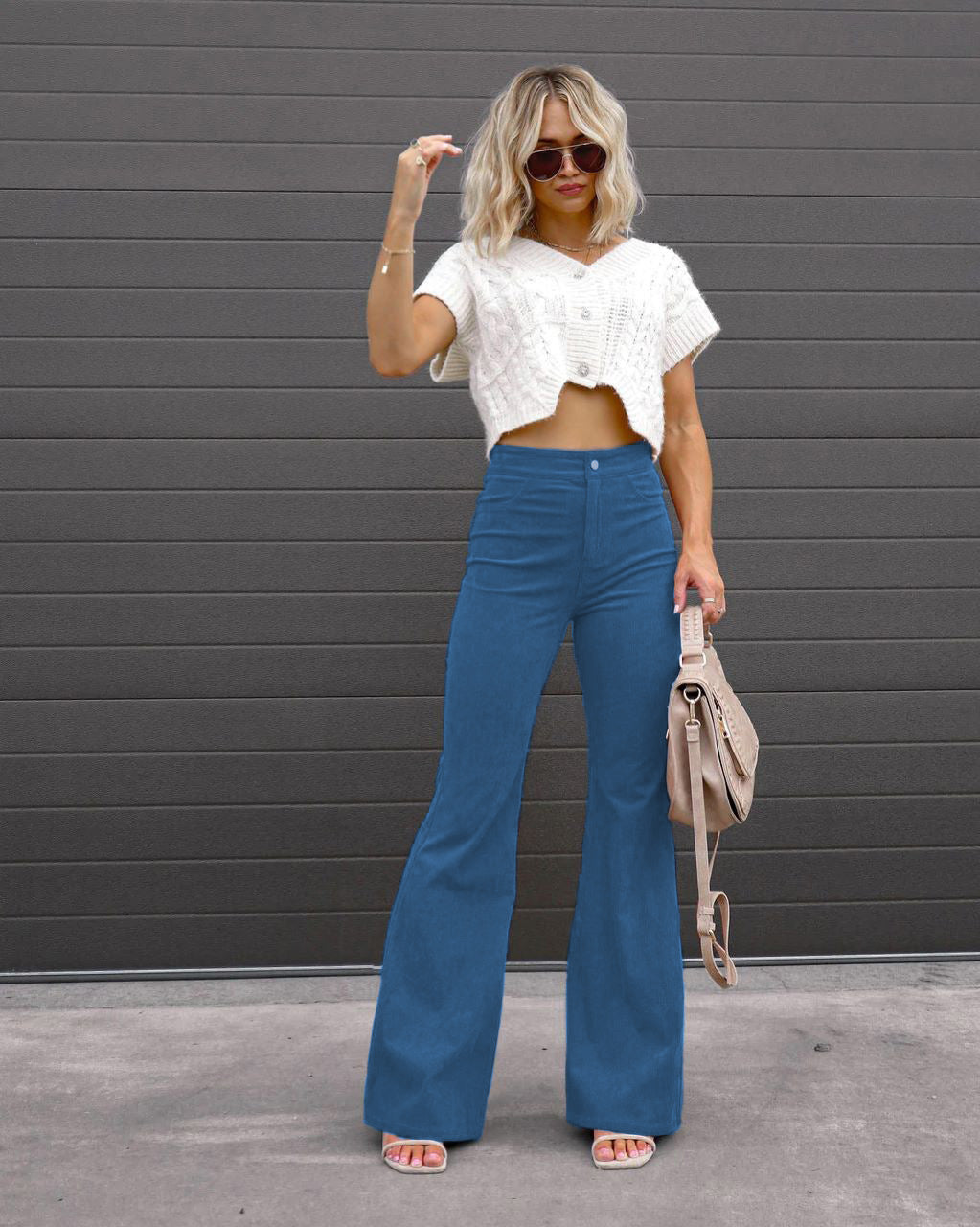 VELVET FLARE PANTS