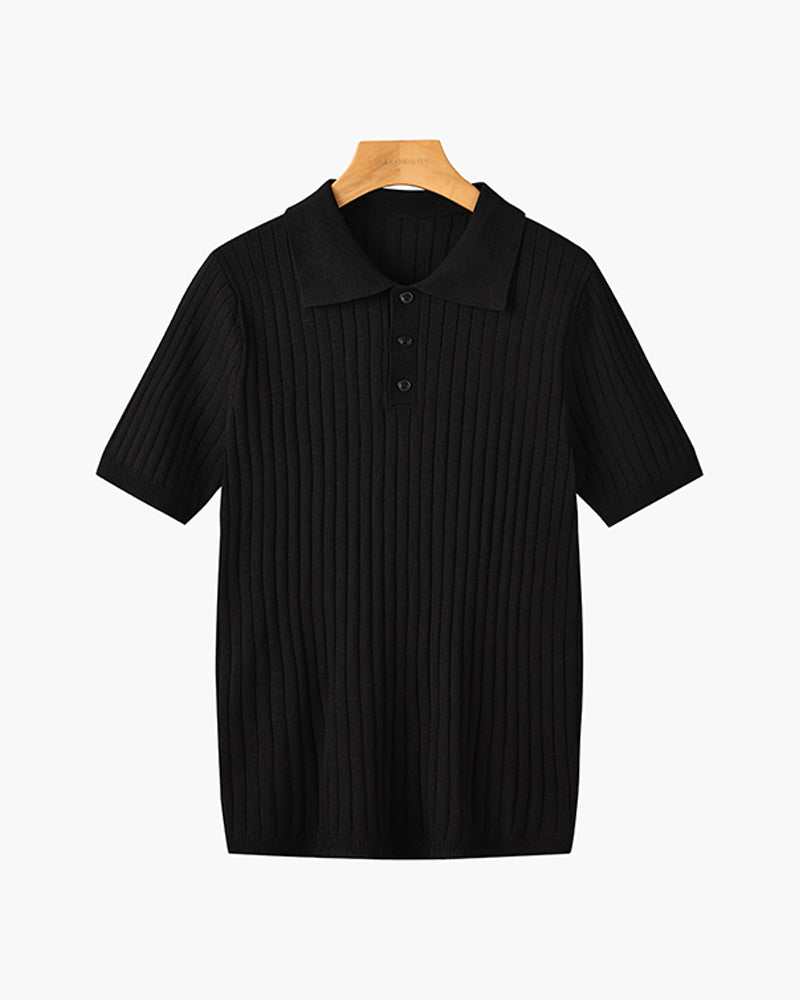 Ribbed Cotton Polo