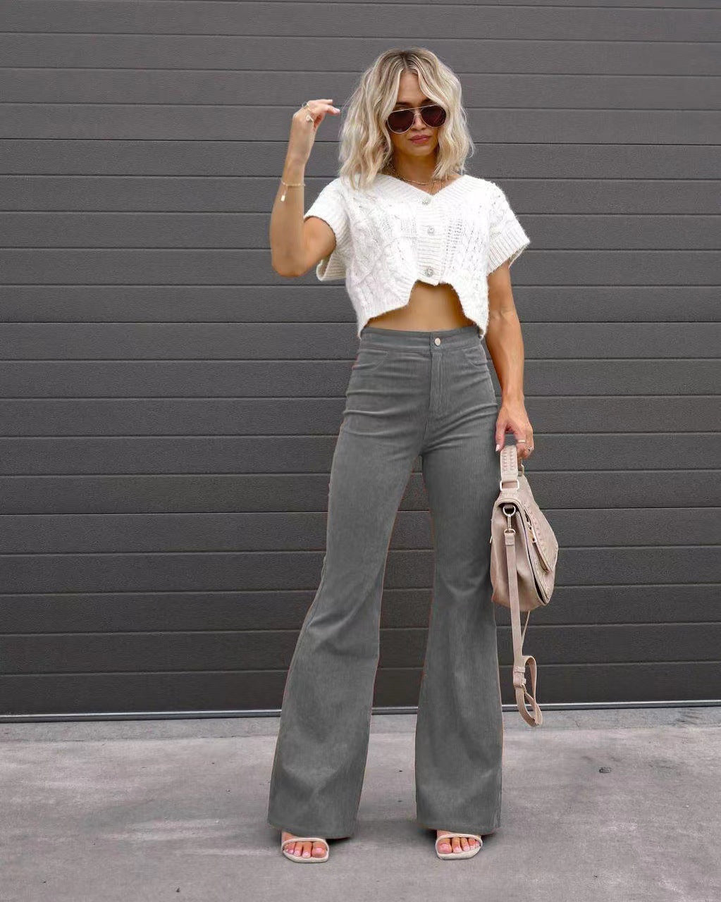 VELVET FLARE PANTS